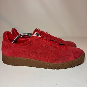 Onitsuka Tiger Red Suede Sneakers with Gum Sole